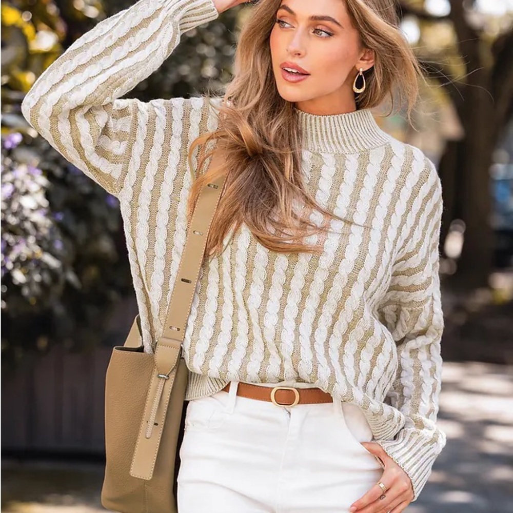 Toasted Twists Beige Sweater